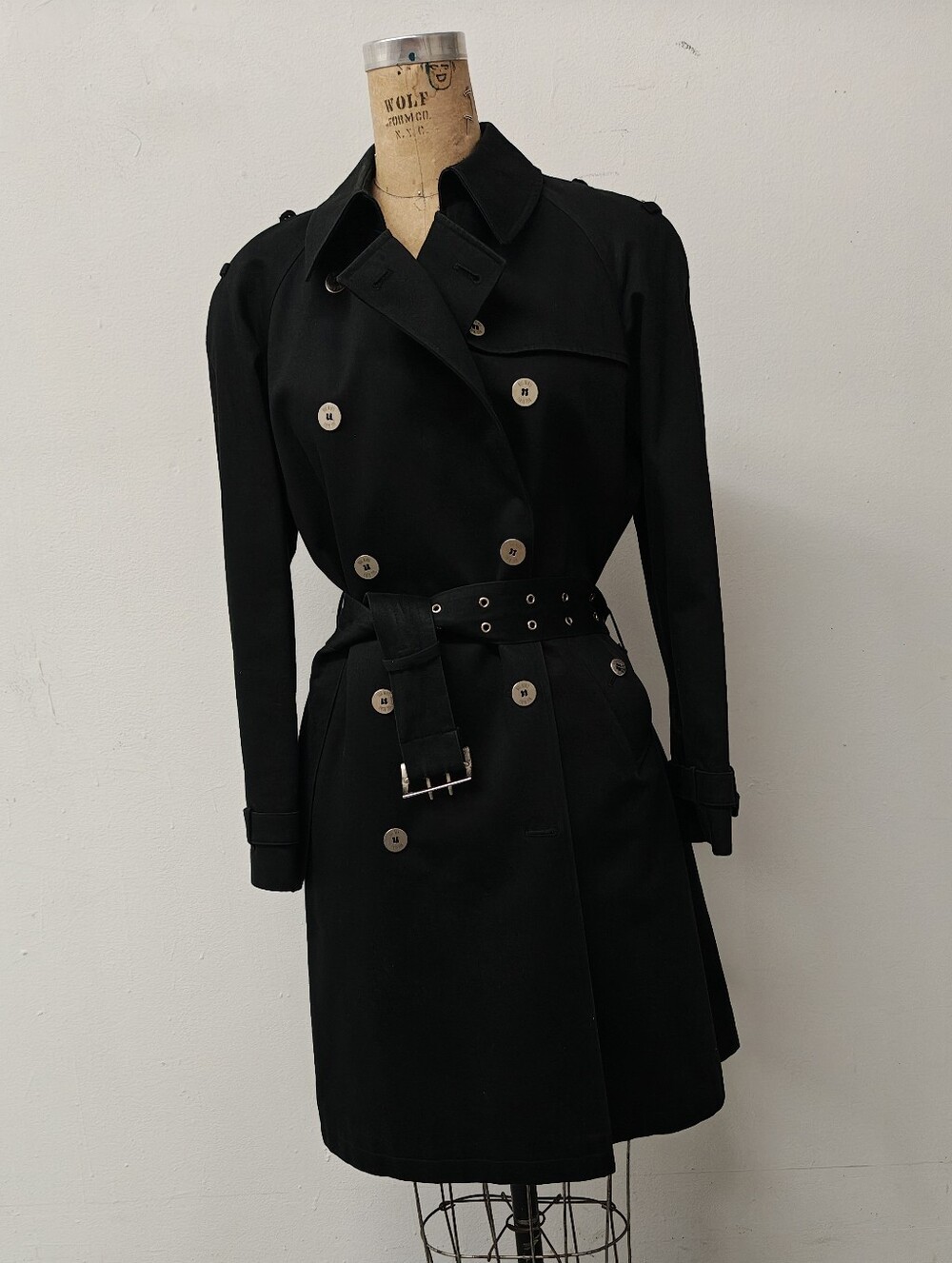 DESIGNER BILL BLASS "SPY vs SPY" TRENCH COAT